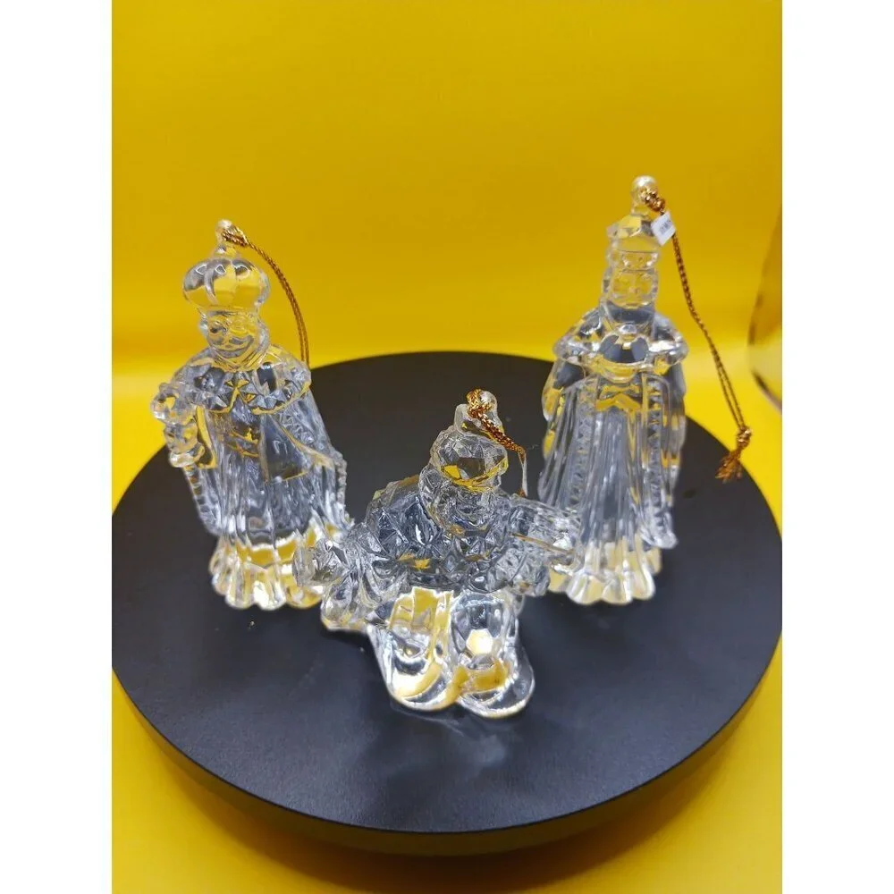 Set Of 3 Clear acrilyc Three Wise Men Christmas Ornaments